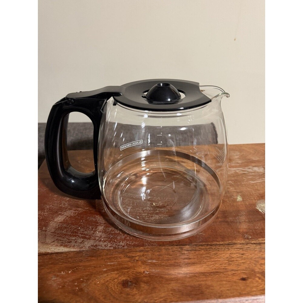 Black & Decker Coffee Pot 12 Cup Glass Carafe Replacement Decanter Black Handle - Picture 3 of 5